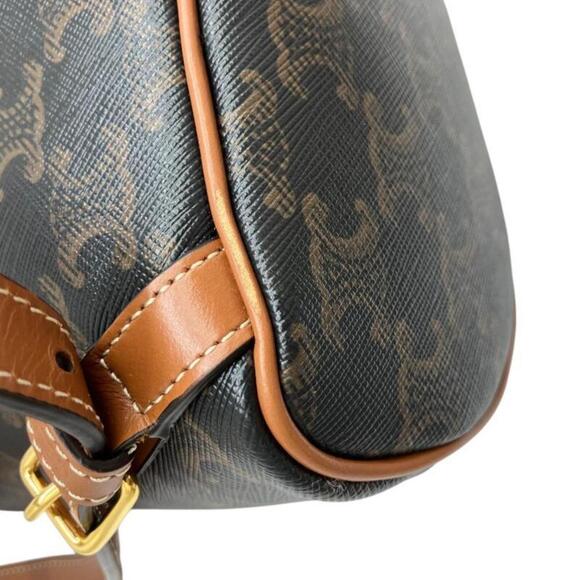 CELINE Brown Coated Canvas Backpack - Picture 6 of 16